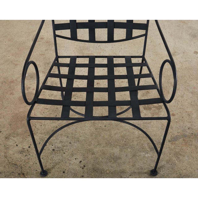 Set of Four Mario Papperzini Style Iron Bronze Garden Dining Chairs For Sale - Image 9 of 12