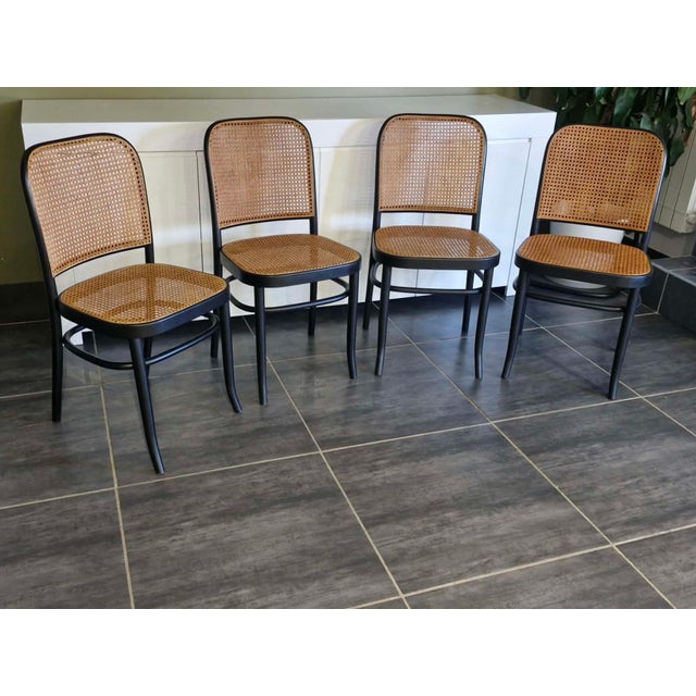 1990s Vintage Model 811 Chairs by Joseph Hoffmann, 1990, Set of 4 For Sale - Image 5 of 13