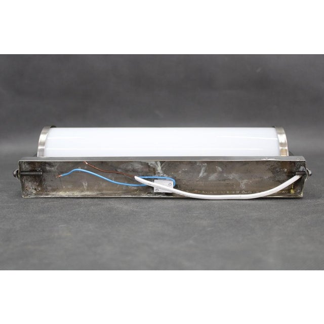 Vintage Bauhaus Tubular Wall Light in Chrome and Creamy Glass, 1930s For Sale - Image 6 of 9