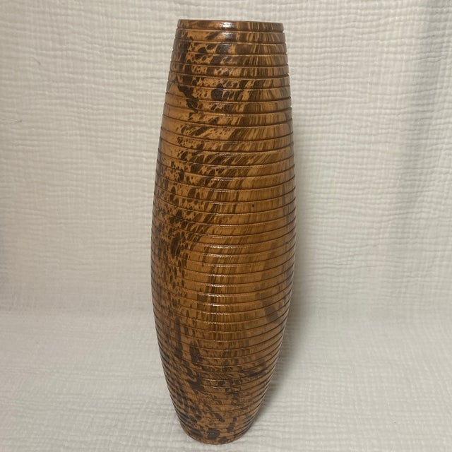Mid 20th Century Mid-Century Hand-Turned Spalted Maple Signed Studio Art Vase For Sale - Image 5 of 12
