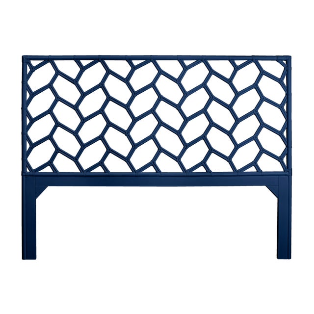 Not Yet Made - Made To Order Silas Standard Bed King - Navy For Sale - Image 5 of 12