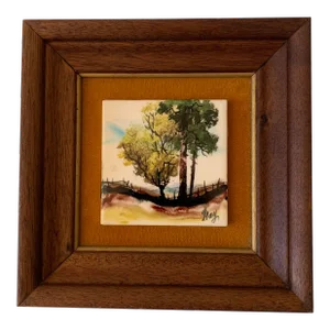 Mid Century Modern Tile Painting - Clyde Gray