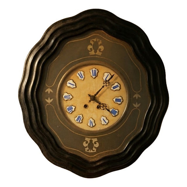 Mid-Century Wall Clock with Wooden Case, 1960s For Sale