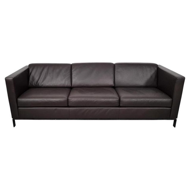 Animal Skin Foster 500 Three-Seater Sofa Upholstered in Chocolate Leather by Norman Foster for Walter Knoll For Sale - Image 7 of 7