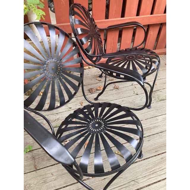 Coastal Francois Carre Antique Petite Patio Loungers - Set of 2, Attributed For Sale - Image 3 of 11