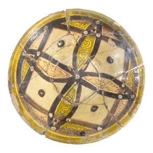 15th Century or Earlier Restored Middle Eastern or Asian Pottery Bowl