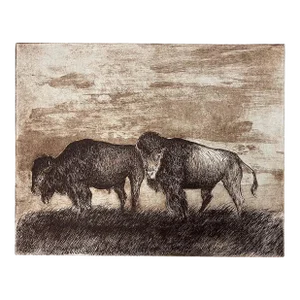 Jack Willis "Buffalo" Signed Numbered Art Etching Deer Hunting