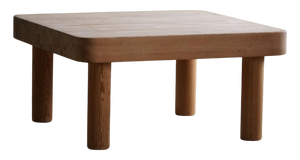 Danish Modern Square Coffee Table in Pine with Chunky Legs attributed to Rainer Daumiller, 1950s