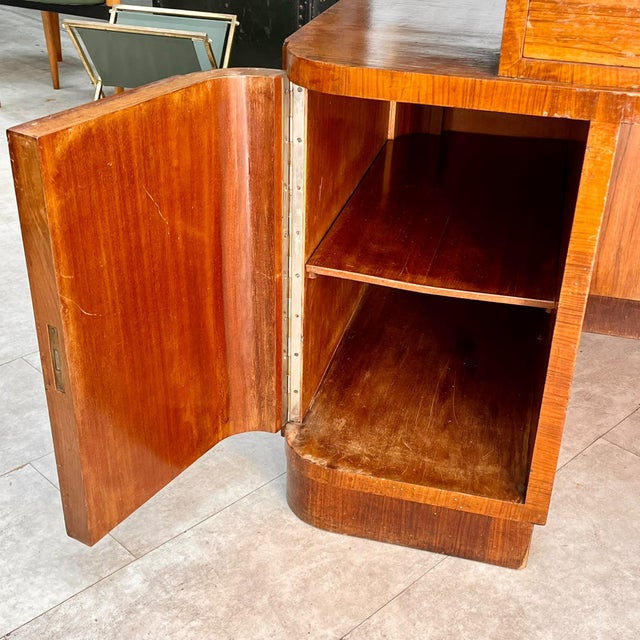 Art Deco Burl Wood Center Desk with Glass Insert, Italy, 1940s For Sale - Image 6 of 15