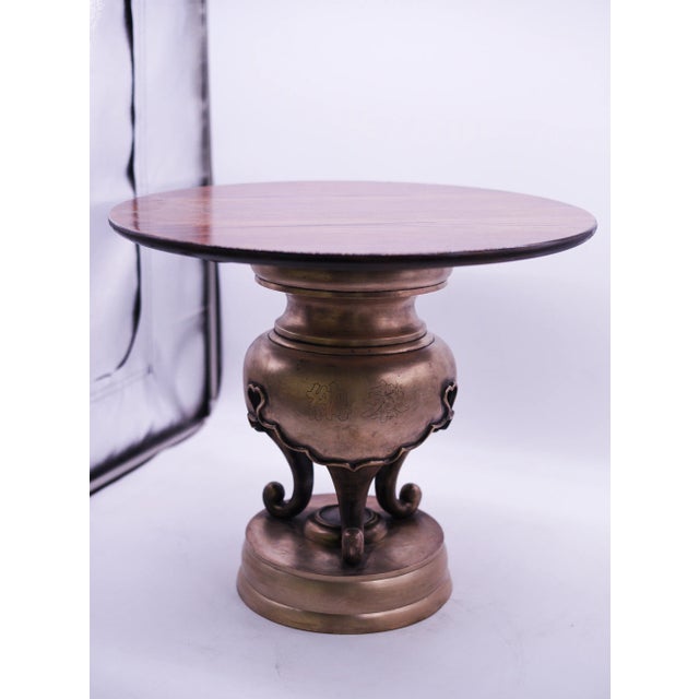 Bronze 18th Century Chinese Cast Bronze Tripod Censers Modified With Tabletops - a Pair For Sale - Image 8 of 12