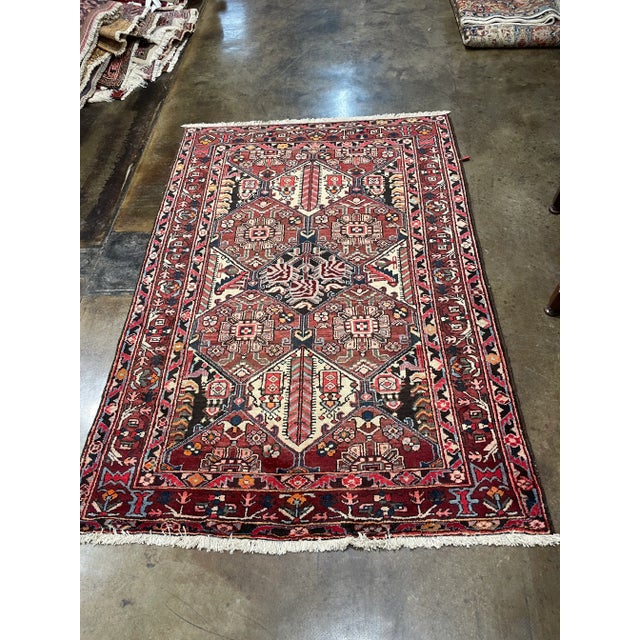 1990s Old Persian Bakhtiari Rug 4'9" X 7'0"
