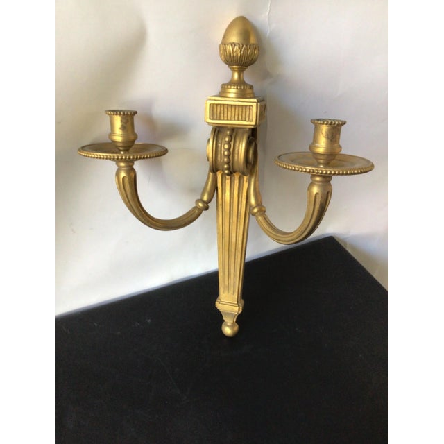 1880s French Classical Gilt Bronze Sconces - A Pair For Sale - Image 4 of 13