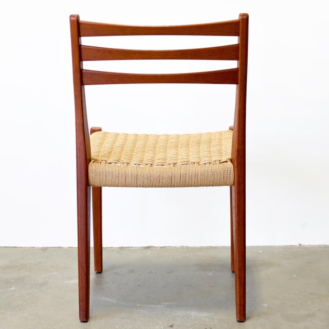 Wood 1950s Svegards Markaryd Set of 4 Teak Dining Chairs With Danish Cord Seats For Sale - Image 7 of 14
