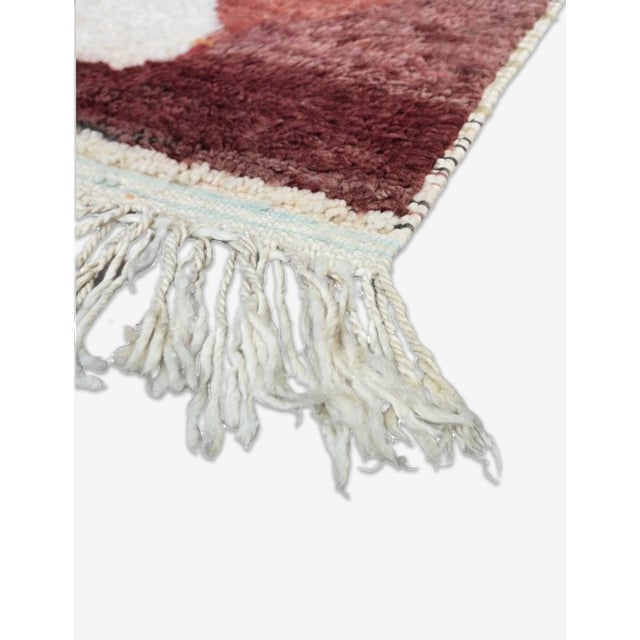 Abstract Authentic Terracotta Wool Rug - 6.3 X 4.3 Ft For Sale - Image 3 of 6