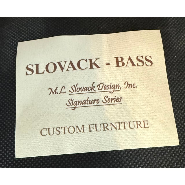 2010s Bespoke 90” Wood & Iron Trestle Dining Table With 8 Custom Swedish Rococo Chairs by Slovack-Bass For Sale - Image 5 of 10