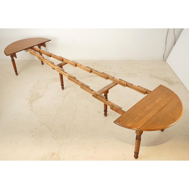 Traditional Vintage Traditional Style Expanding Oak Dining Table For Sale - Image 3 of 12