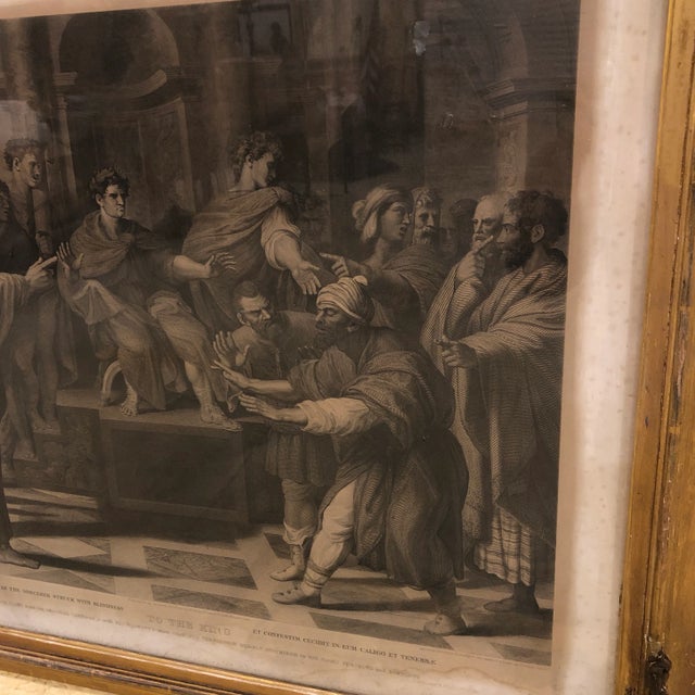 Traditional Early 19th Century Royal Collection Trust Engraving of Elymas the Sorcerer Struck with Blindness, Framed For Sale - Image 3 of 9