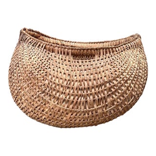 Vintage Woven Rattan Shaker Basket For Sale