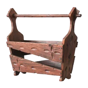 Brutalist Spanish Oak Magazine Rack, 1960s