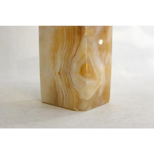 Beige Square Vase with Beveled Edges in Onyx Stone, 1960s For Sale - Image 8 of 12