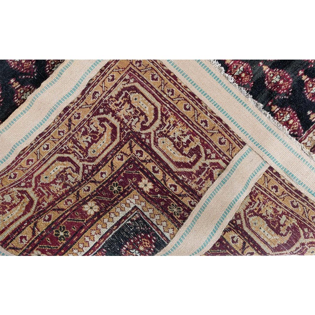 Doris Leslie Blau Antique Indian Navy Blue With Burgundy Rug - c. 1900 Agra For Sale In New York - Image 6 of 8