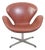 Vintage Swan Chair in Red Patinated Leather by Arne Jacobsen, 1960s For Sale