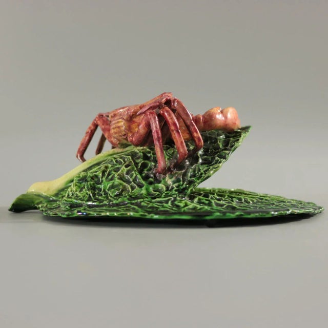 Late 19th Century Cunha Palissy Majolica Crab Wall Pocket For Sale - Image 5 of 13