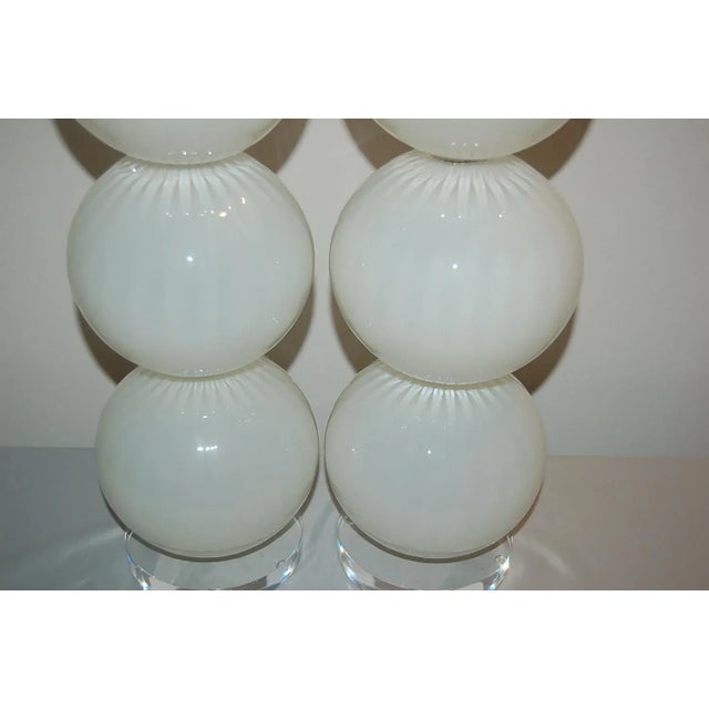 Joe Cariati Joe Cariati Glass Lamps White For Sale - Image 4 of 9