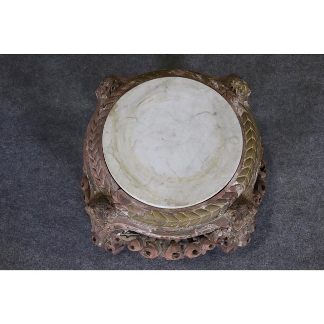 Carved French Louis XV Marble Top Pedestal Low Table Attr. Francois Linke For Sale In Philadelphia - Image 6 of 11
