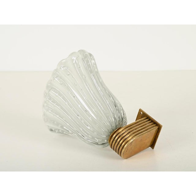Large Murano Glass and Brass Flower Sconces from Barovier, Italy 1940s, Set of 2 For Sale - Image 17 of 18