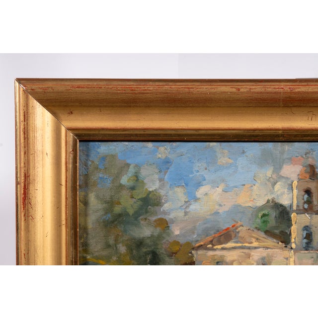 Valter, Impressionist Market Scene Before a Church, Oil on Panel For Sale - Image 9 of 15