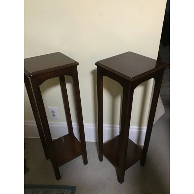 Traditional Lane Wood Plant Stands- a Pair For Sale - Image 9 of 12