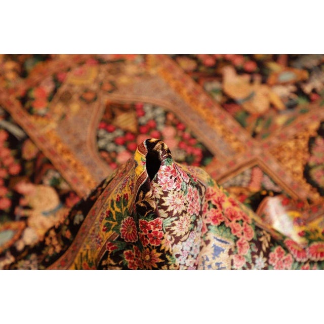 Hand-Knotted Qom Rug in Silk For Sale - Image 10 of 11