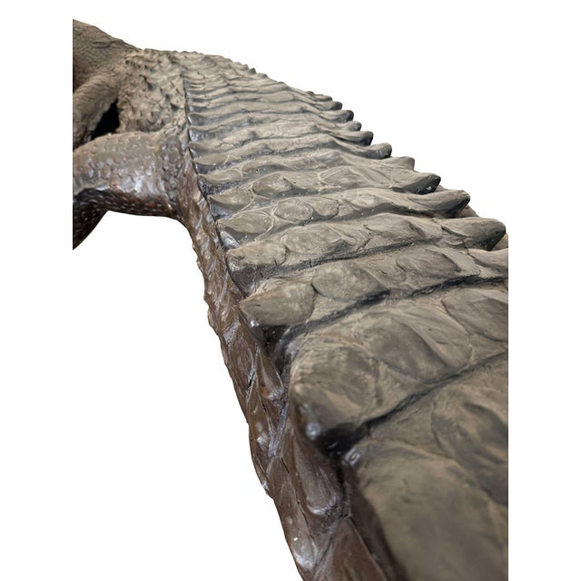 Early 21st Century Monumental Bronze Crocodile Fountain Sculpture – 149” L Outdoor Garden For Sale - Image 5 of 12