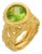 Angela Cummings Vintage 3.50 Carat Peridot 18k Yellow Gold Ring, Size 5.5 For Sale