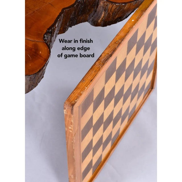 Custom Made Reversible Chess and Backgammon Live Edge Game Table For Sale - Image 12 of 13