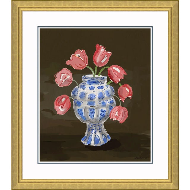 Contemporary Tulipiere Round By Dana Gibson, Framed Art Print For Sale - Image 3 of 3
