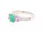 Contemporary 1.54 Carat Emerald Pink Sapphire Diamond White Gold Three-Stone Ring, Size 7 For Sale - Image 3 of 5