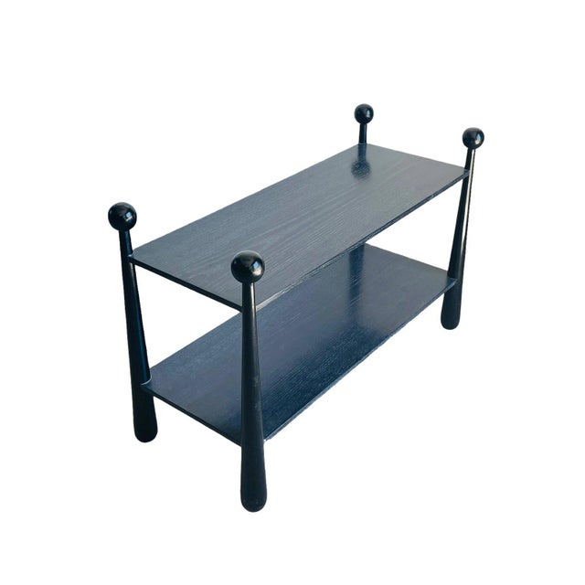 Wood Mid 20th Century Two Tiered Console Table in the Manner of Jean Royère For Sale - Image 7 of 13