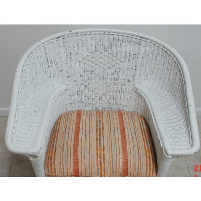 Wood Antique Art Deco Wicker Patio Living Room Arm Chair Rocker Rocking Chair For Sale - Image 7 of 13