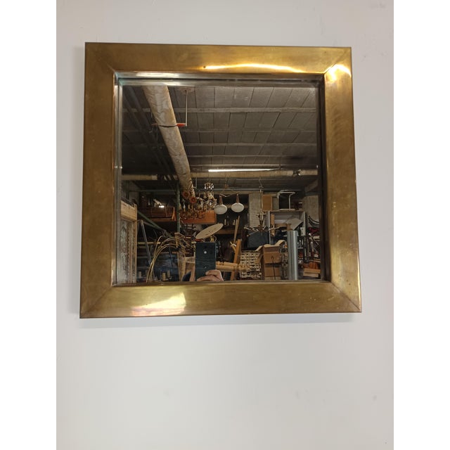 Vintage Brass Mirror, 1970s For Sale - Image 3 of 15