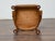Early 20th Century English Burl Wood Armchair with Leather Upholstery and Turned Disc Feet For Sale - Image 4 of 12