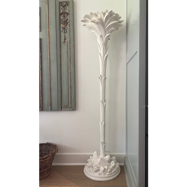 Wood Vintage Palm Beach Style "Palm Tree" Torchière / Floor Lamp in the Manner of Serge Roche For Sale - Image 7 of 12