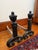 Rustic Vintage Black Wrought Iron Andirons With Urn Finials, a Pair For Sale - Image 3 of 8