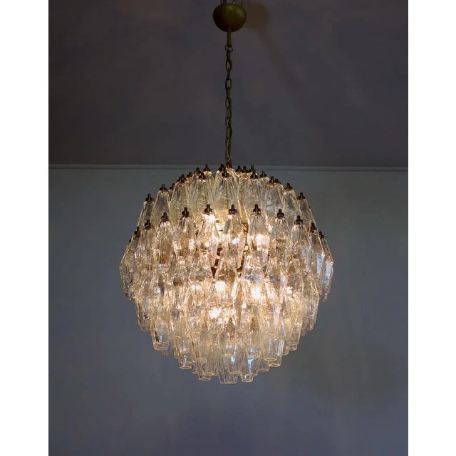 Metal Murano Glass Poliedri Spherical Chandelier, 1980s For Sale - Image 7 of 13