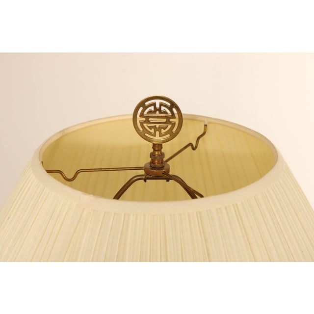 Metal Japanese Pair of Hand Painted Porcelain Table Lamps For Sale - Image 7 of 12