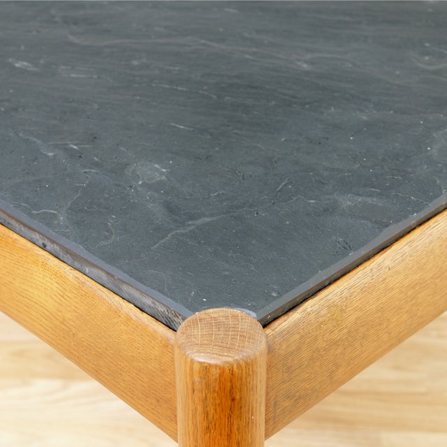 Black 1960s Amiral Coffee Table in Slate and Oak Attributed to Eric Merthen For Sale - Image 8 of 8