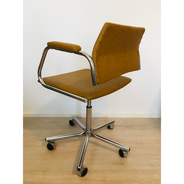 Gold Vintage Mustard Office Desk Chair by Kovona, 1970s For Sale - Image 8 of 11