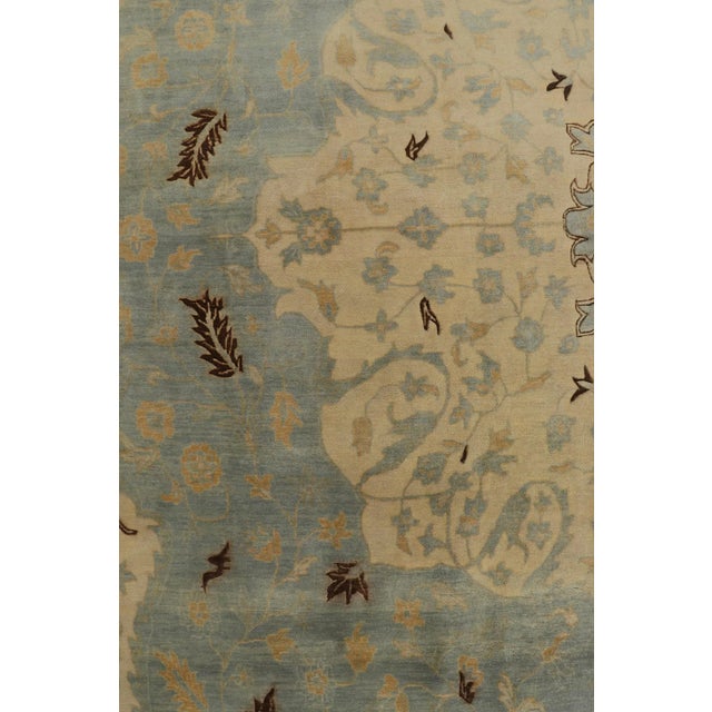 Rug & Kilim’s Persian Style Rug in Blue, Beige-Brown and Gold Floral Pattern For Sale In New York - Image 6 of 7