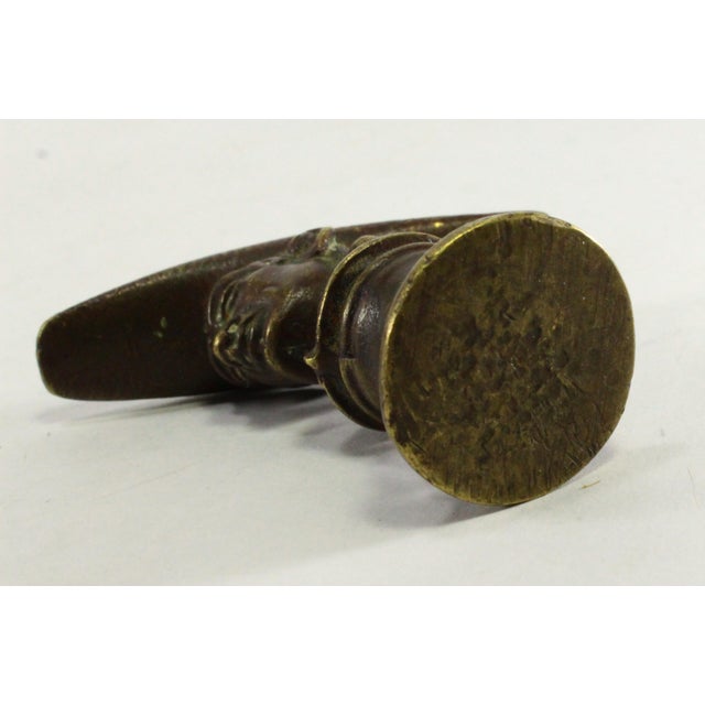 18th / 19th C. Apothecary Bronze Masher Pestle, Figural With Man in Bicorn Hat For Sale - Image 16 of 16